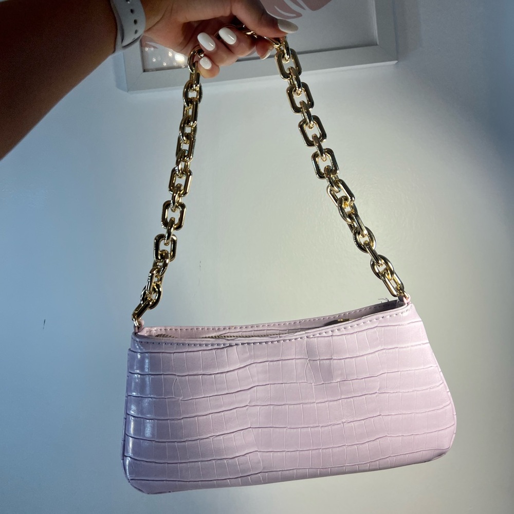 Zara Light Purple Gold Chained Purse